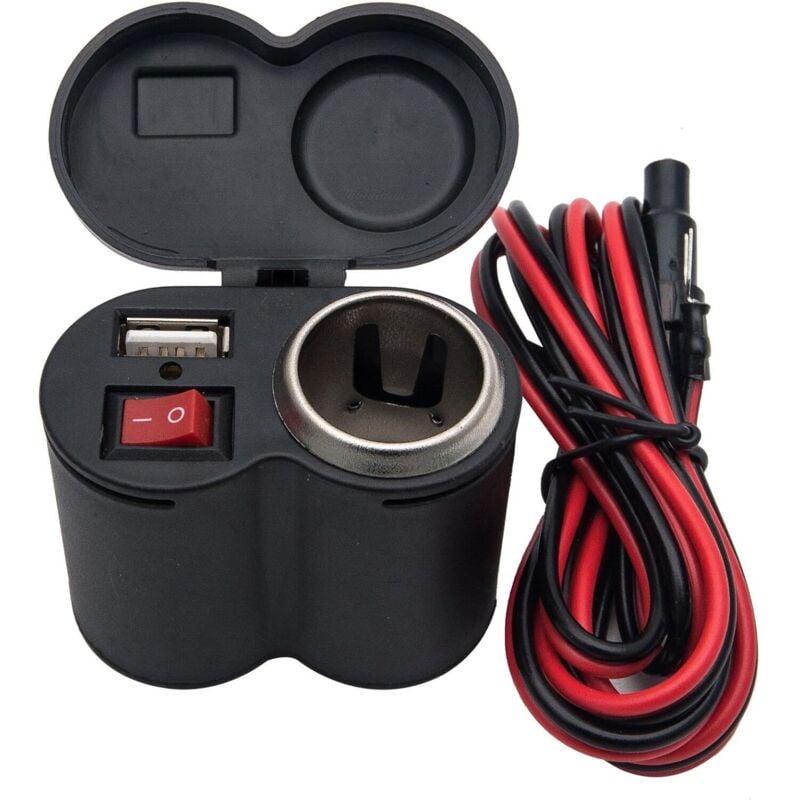 Wasserdichter Zigarettenanzünder für Motorräder, 12–24 V, USB-Ladegerät für Motorradtelefon, Motorradtelefon, USB, Motorrad, USB-Telefon, Zigarette,