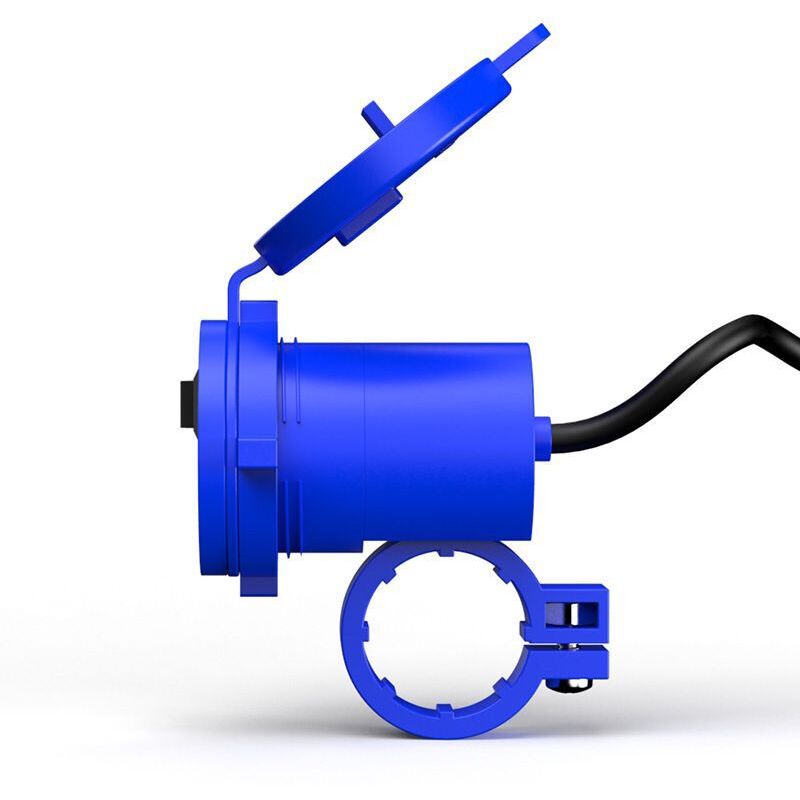 BlueWaterproof Motorrad-USB-Ladegerät 12 v, universelle Motorrad-Lenkerhalterung, wasserdichtes USB-Motorrad-Ladegerät, schnelles Motorrad-Laden 5