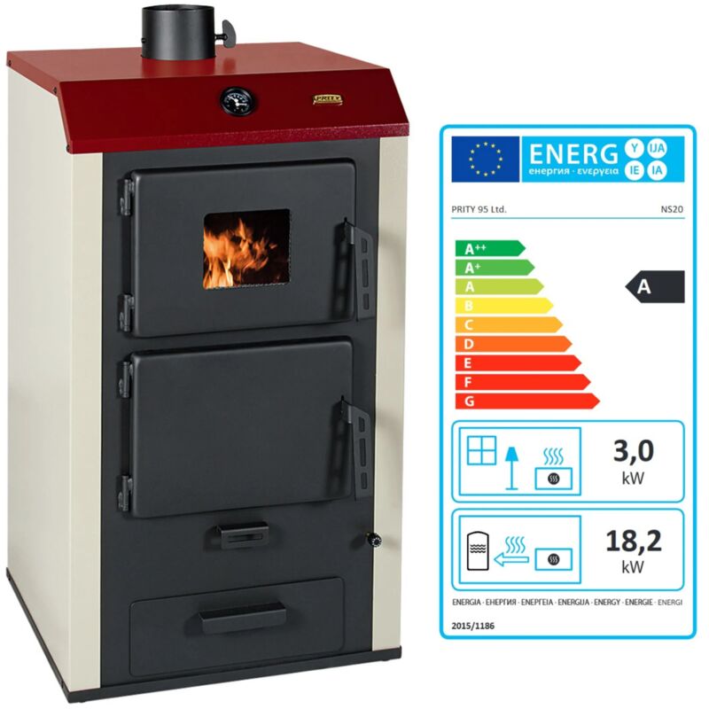 Prity - Wasserführender Kaminofen Holzofen NS20 18.2 + 3kw eek-a