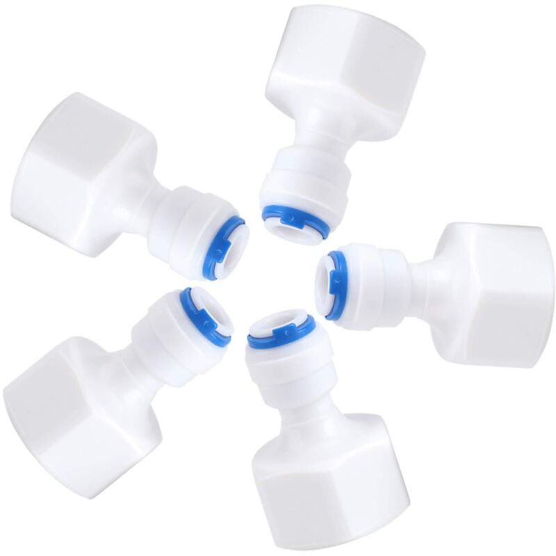 Wasserfilter-Schnellverbinder, 6 Stück 1/4 OD-Rohr auf 1/2 Innengewinde Push-in-Schnellverbinder Umkehrosmose-Wasserfilter für Zuhause