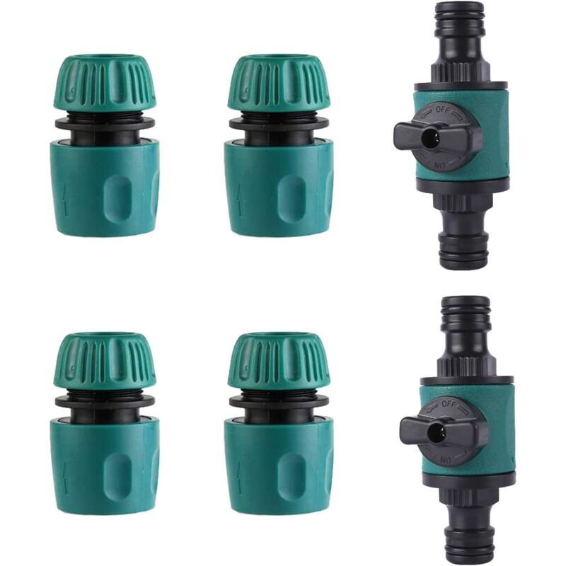 Wasserhahn-Anschluss-Set, Gartenschlauch-Anschluss, Schlauchverbinder mit Regelventil – Gartenschlauch-Absperrventil, Schnell-Schlauchverbinder für