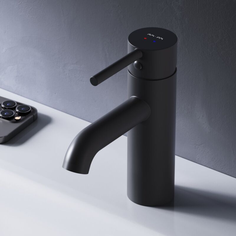 Am.pm - Wasserhahn Bad Schwarz Waschtischarmatur Bad Armatur Mischbatterie Waschbeckenarmatur Einhebelmischer Badezimmer