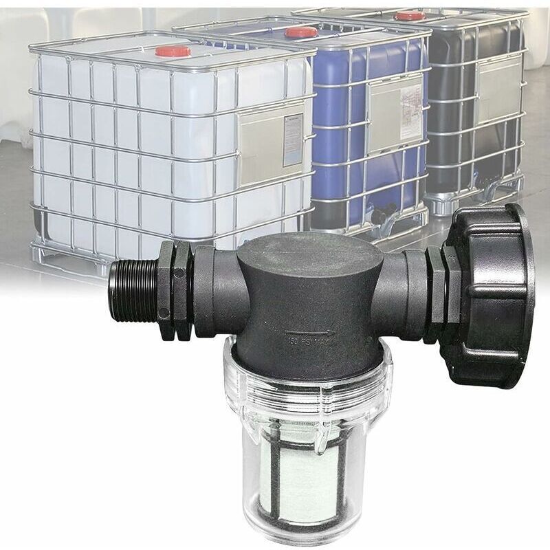 Wasserhahn für 1000-Liter-Tank, Anschluss für Gartenschlauch für gefiltertes Regenwassernutzungssystem, Anschluss für IBC-Tank S60x6 (3/4 Zoll