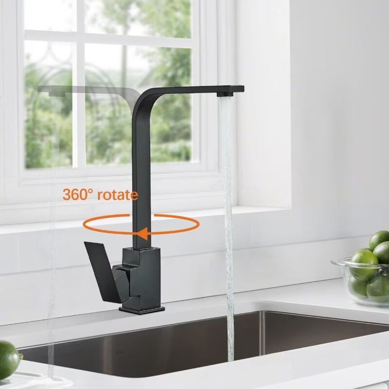 Onyzpily - Wasserhahn Küche Schwarz Messing,Farcetor 360° Schwenkbar Küchenarmatur Hochdruck Armatur Küche Wasserhahn Mischbatterie Armatur Küche