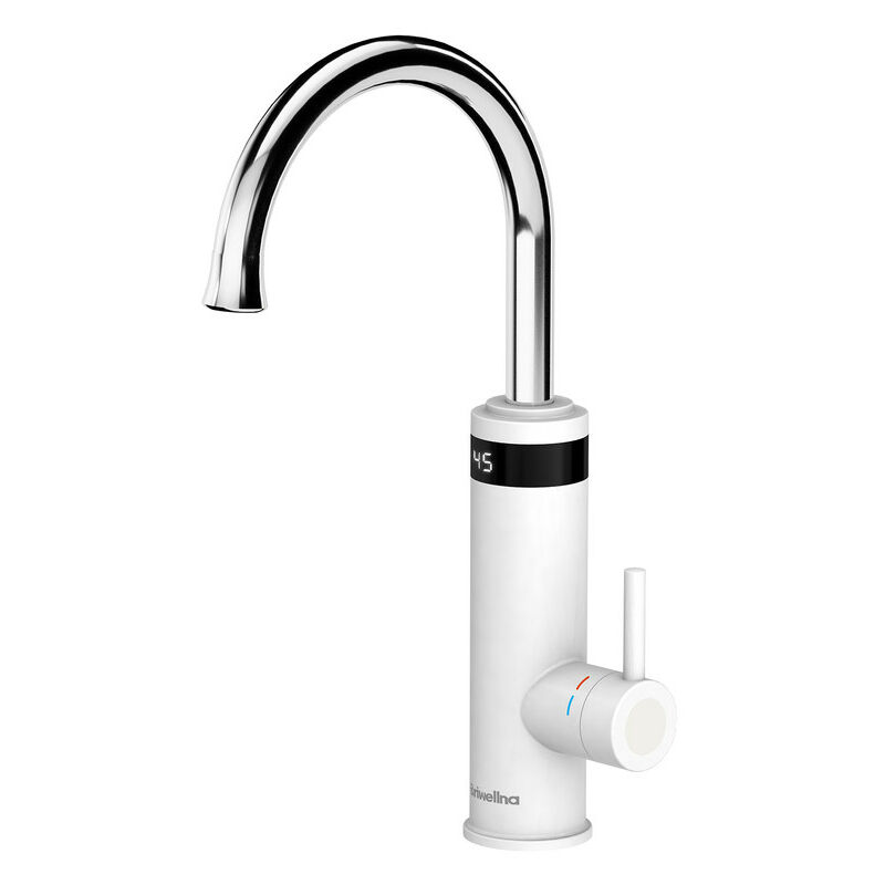 Küchenarmaturen Edelstahl Wasserhahn mit Durchlauferhitzer led Digitalanzeige Elektrischer Wasserhahn Küche 360° Drehung Mischbatterie Armatur Küche