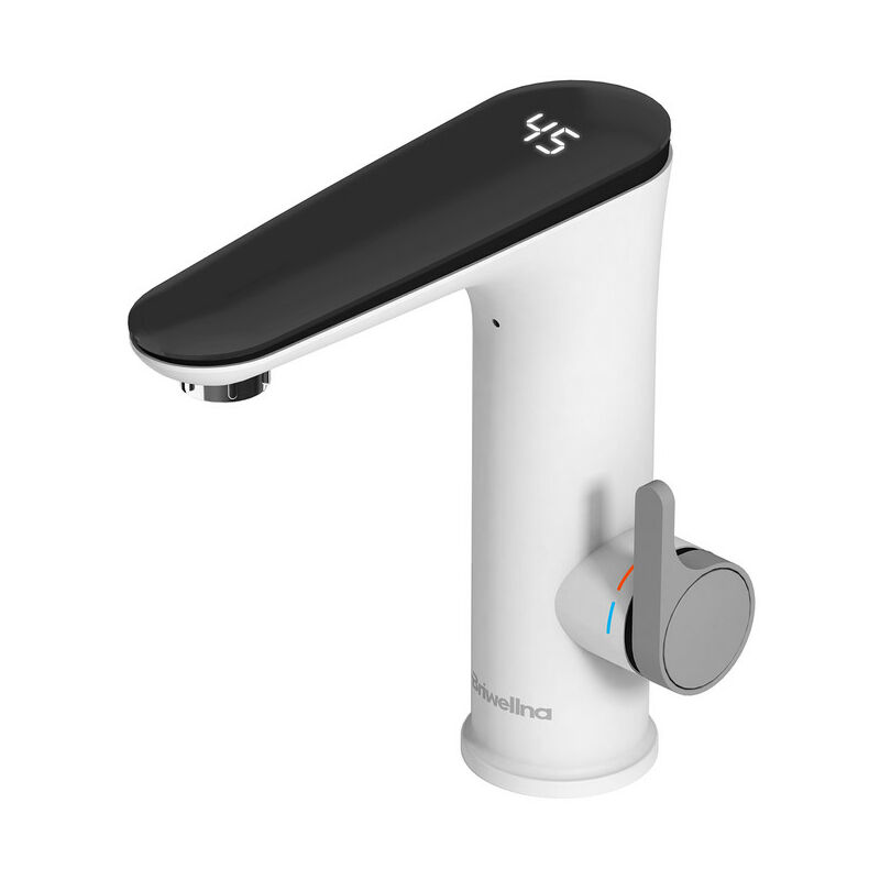 Wasserhahn Bad mit Durchlauferhitzer led Digitalanzeige Waschtischarmatur IPX4 Wasserdicht Waschbeckenarmaturen Warm und Kalt Einhebelmischer 3200 w