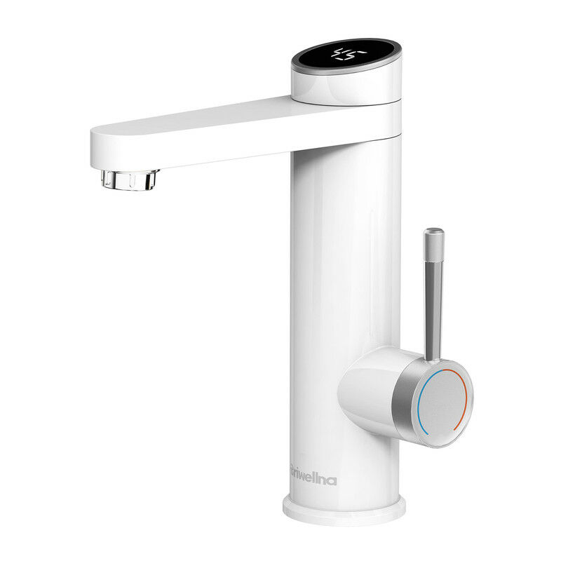 Wasserhahn Bad mit Durchlauferhitzer led Digitalanzeige Bad Armaturen 120° Drehung Waschtischarmatur IPX4 Wasserdicht Waschbeckenarmaturen 3200 w