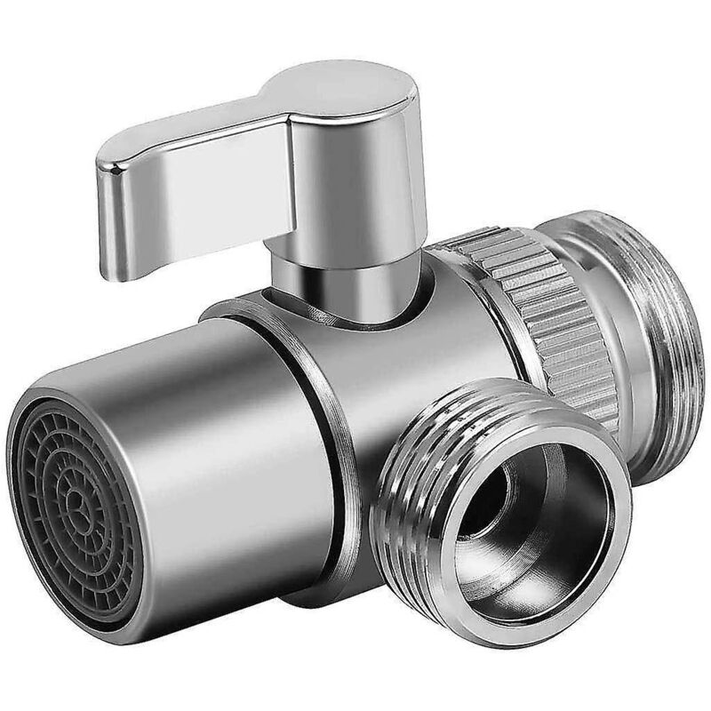 Wasserhahn-Splitter aus Messing für Küche oder Badezimmer, Wasserhahn-Adapter, 3-Wege-Wasserhahn-Ablassventil