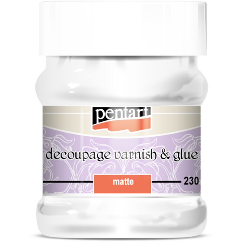 Wasserkleber mit Lack 2in1 Decoupage MATTE Lack Pentart Servietten 230ml