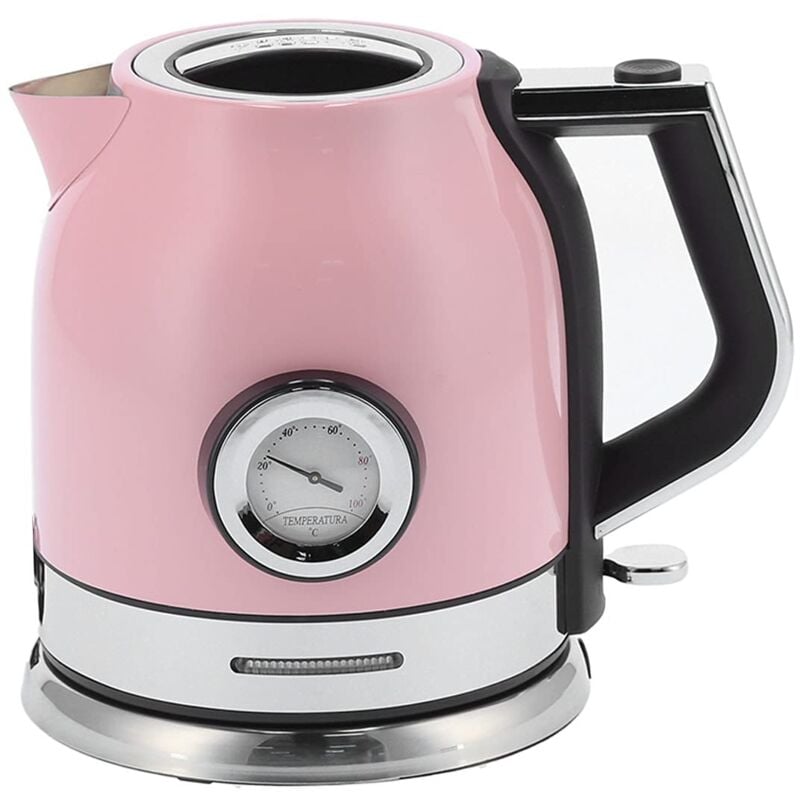 Wasserkocher Edelstahl, 1.8L Elektrischer Wasserkocher Teekessel mit Temperaturanzeige, Abschaltautomatik & Trockengehschutz, Ideal für Tee, Kaffee,