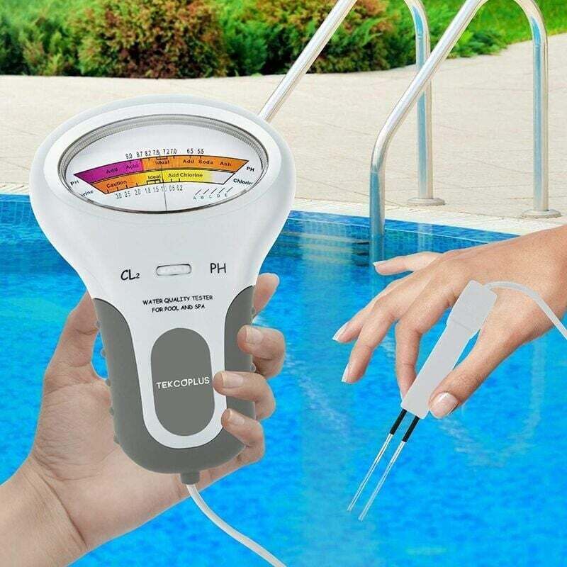 Wasserqualitätsanalysator, digitaler Chlor- und pH-Cl2-Tester für Schwimmbäder, Spa-Wasserqualitätsanalysator mit Sonde für Pools oder Spas in