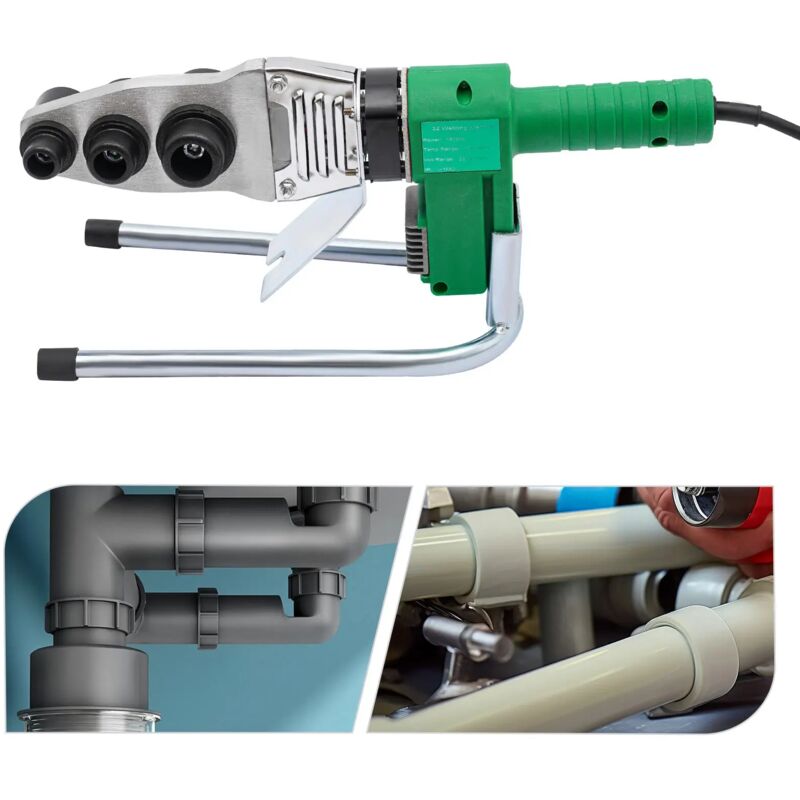 Wasserrohr Schweißgerät,Rohrschweißmaschine 1500W Gürtel LED-Bildschirm Rohrschweißgerät Schweißen von PPR PE PP Rohren Verbindung und Nahtloses