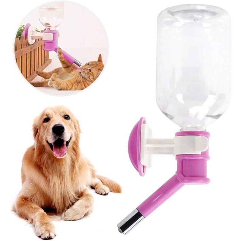 Wasserspender für Hunde und Katzen, Hunde-Trinkflasche, Hängende Hunde-Trinkflasche für Käfige, 500-ml-Trinkflasche