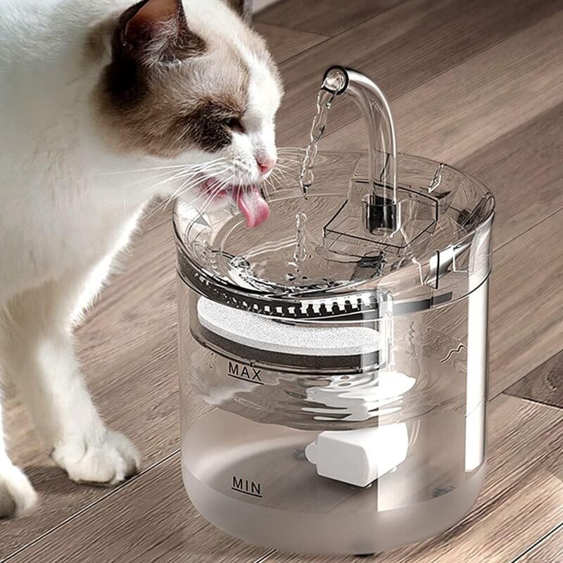 Wasserspender für Katzen – 2 l – Automatischer Sensor – Katzen-Wasserspender – Automatischer Wasserdispenser für Katzen