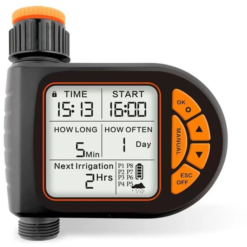 Wassertimer, Wassertimer, Gartenschlauch-Controller, programmierbarer Gartenschlauch mit Regenverzögerung, manuelles und automatisches