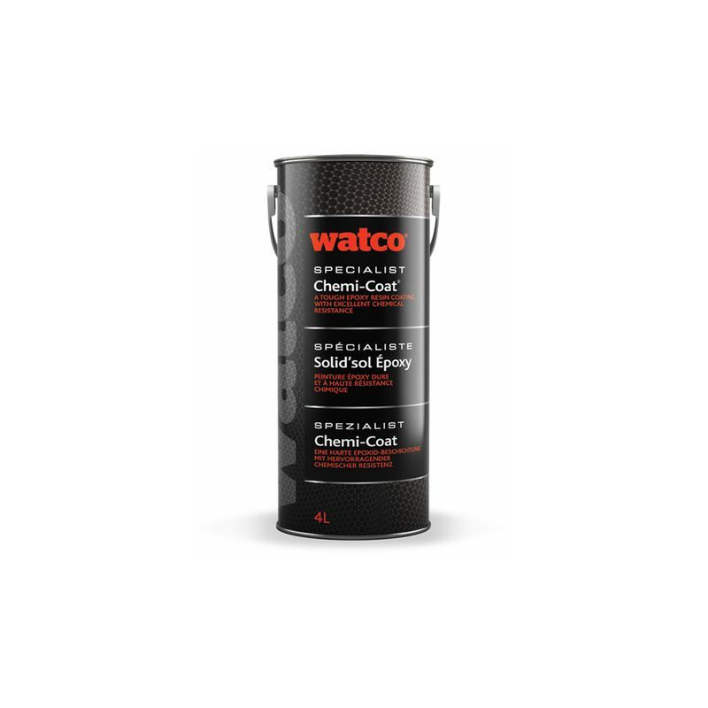 Watco - Chemi-Coat, zweikomponentige Epoxidharz Bodenbeschichtung, Grau 4L - Grau