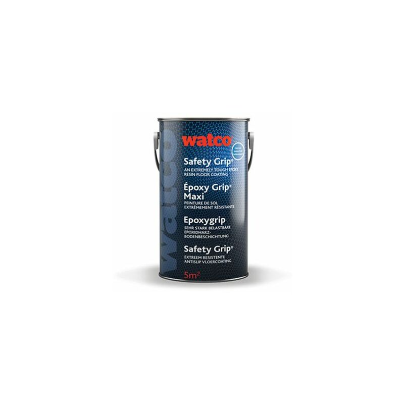 Epoxygrip Kalttrocknend, zweikomponentige Epoxidharz Bodenbeschichtung, 5m² Grau - grau - Watco