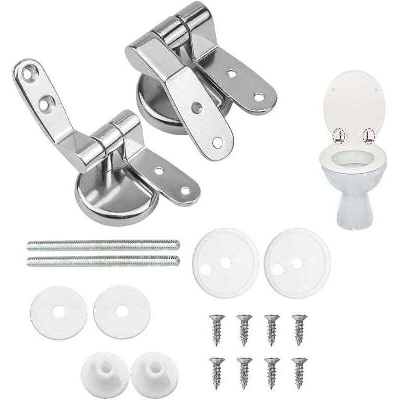 WC-Sitz-Befestigungselemente, XU, 2er-Pack Ersatz-WC-Sitz-Scharniere mit Aluminiumbefestigungen, WC-Sitz-Scharnier - KZQ