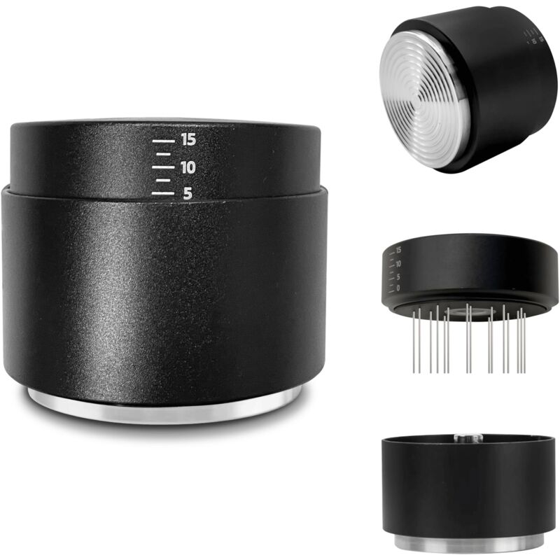 WDT 3-in-1 Kaffeebereiter mit Tamper und Werkzeug – Verstellbares Espresso-Werkzeugset – Professionelles Espresso-Zubehör für 58-mm-Siebträger