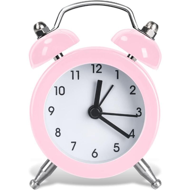 Mumu - Wecker im Vintage-Stil, Mini-Retro-Wecker, lauter, batteriebetriebener Nachttischwecker - Retro für analogen, stummen Wecker für Schlafzimmer,