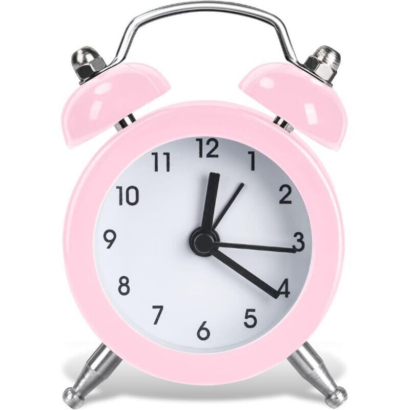 Wecker im Vintage-Stil, Mini-Retro-Wecker mit lauter Batterie und batteriebetriebenem Design – Leiser Retro-Analog-Wecker fürs Schlafzimmer