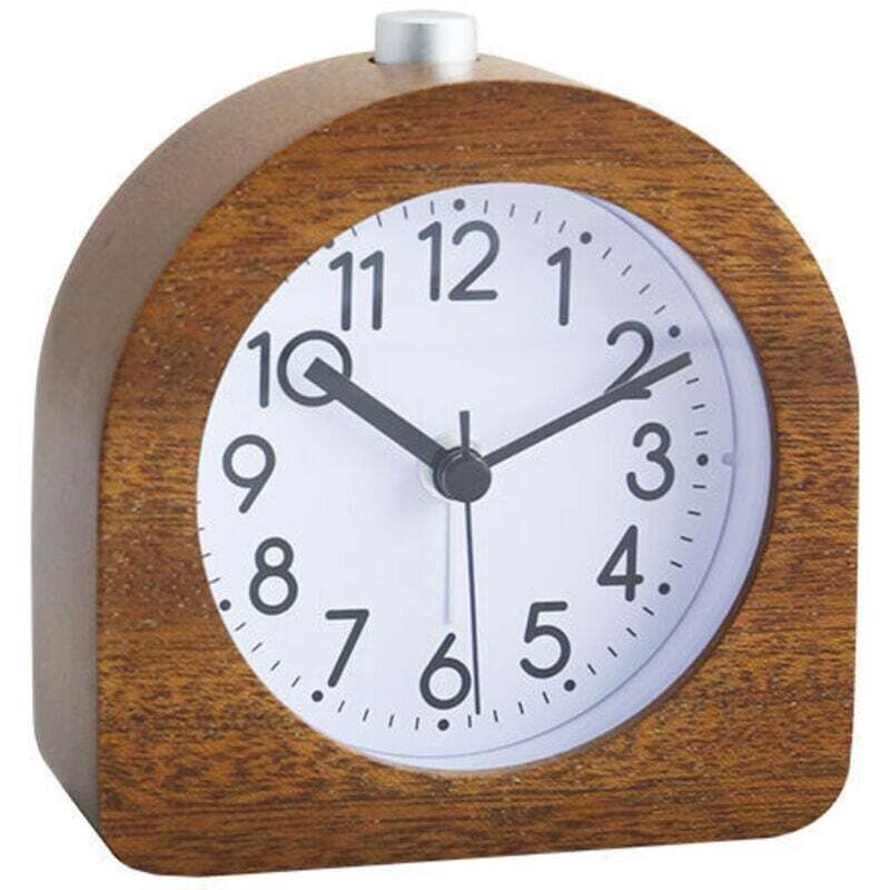 Wecker mit Licht, lautloser Wecker, hörbarer Wecker, geräuschloser Retro-Tischwecker aus Massivholz, 96 x 44 x 101 mm