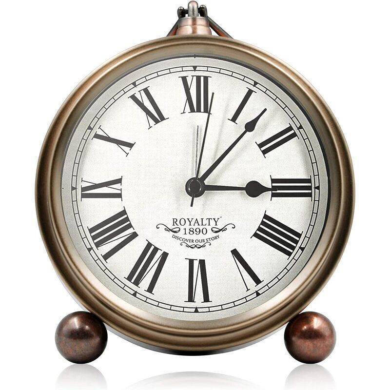 Wecker, Vintage-Wecker, Retro-Wecker mit großem Zifferblatt, analoger Wecker für Kinder und Erwachsene, geräuschloses Quarzwerk, ermüdungsfrei