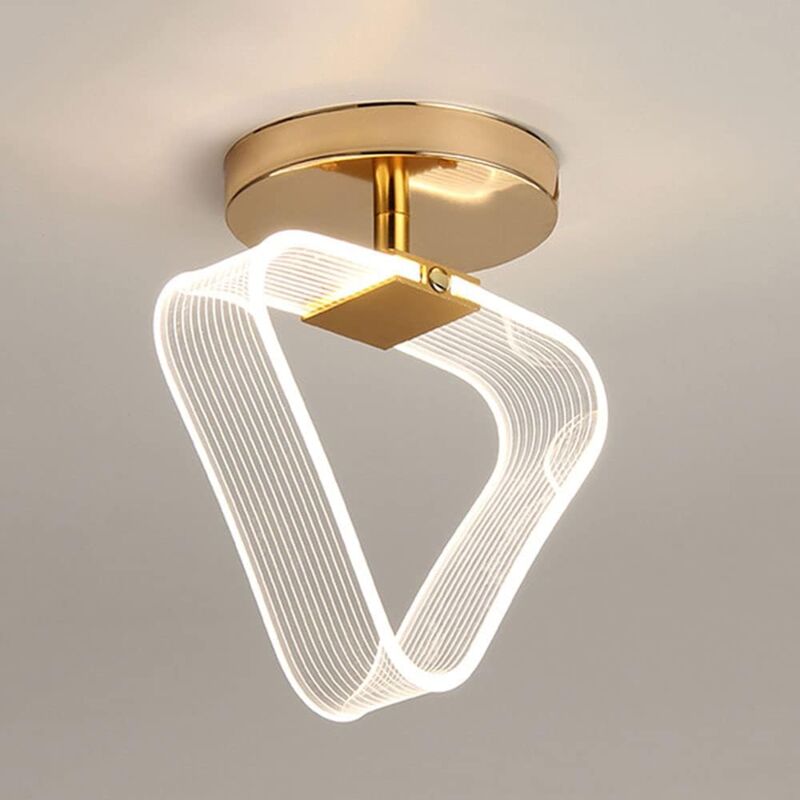 Aougo - Weg-Deckenleuchte aus Acryl, 10-W-LED-Deckenleuchte, 5,5-Zoll-Mini-Aufbauleuchte, ideal für Eingangsbereich, Veranda, Warmweiß