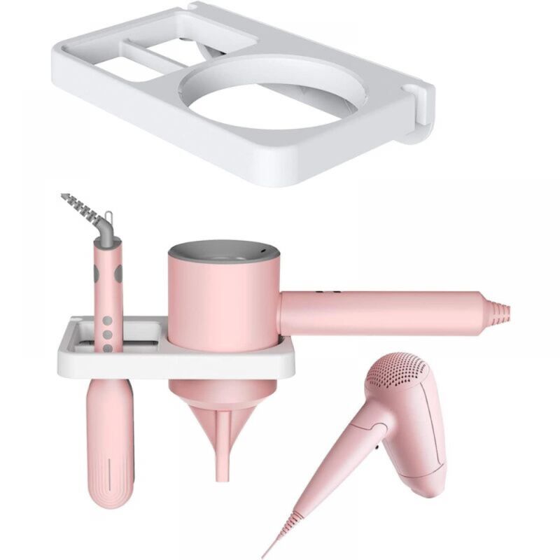 Weiß. Halterungen für Haartrockner und Glätteisen, universelle Wandhalterung, weiß