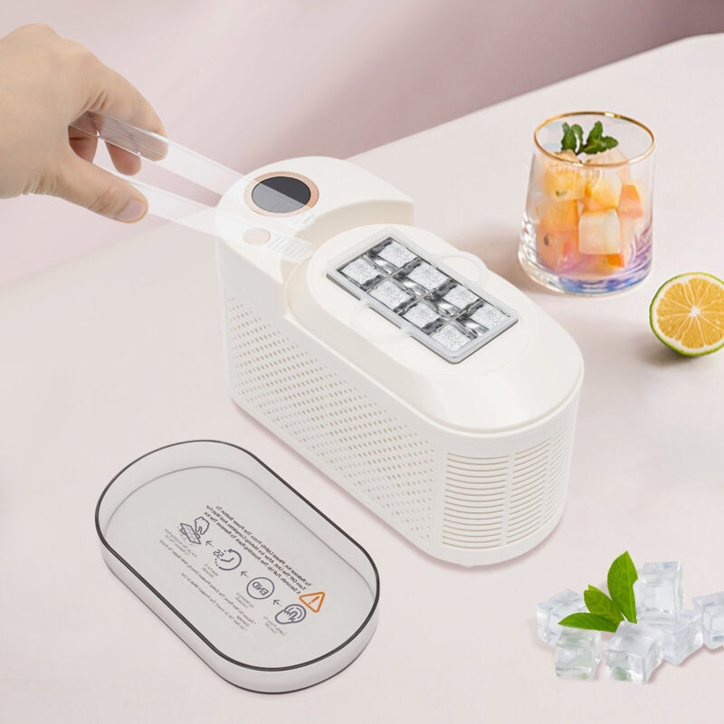 Weiß Mini-Eismaschine 8 Würfel Eiswürfelbereiter Arbeitsplatte Eiswürfelbereiter