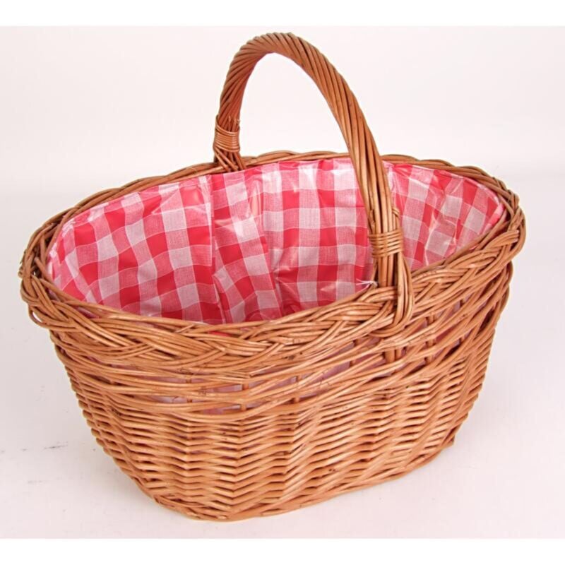 Buri - Weiden-Einkaufskorb Holz braun einkaufen mit Griff Transport 48,5 x 41 x 35,5cm