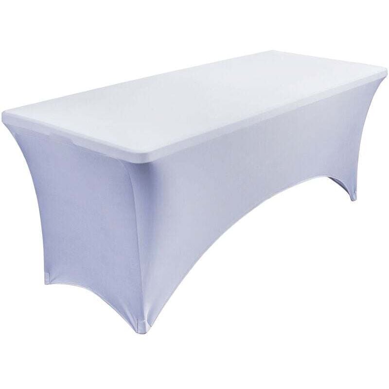 Weiße faltbare Tischdecke, 183,76,76 cm, elastische Tischdecke für Hochzeiten im Freien, rechteckige elastische Tischdecke, Cocktailtischdecke