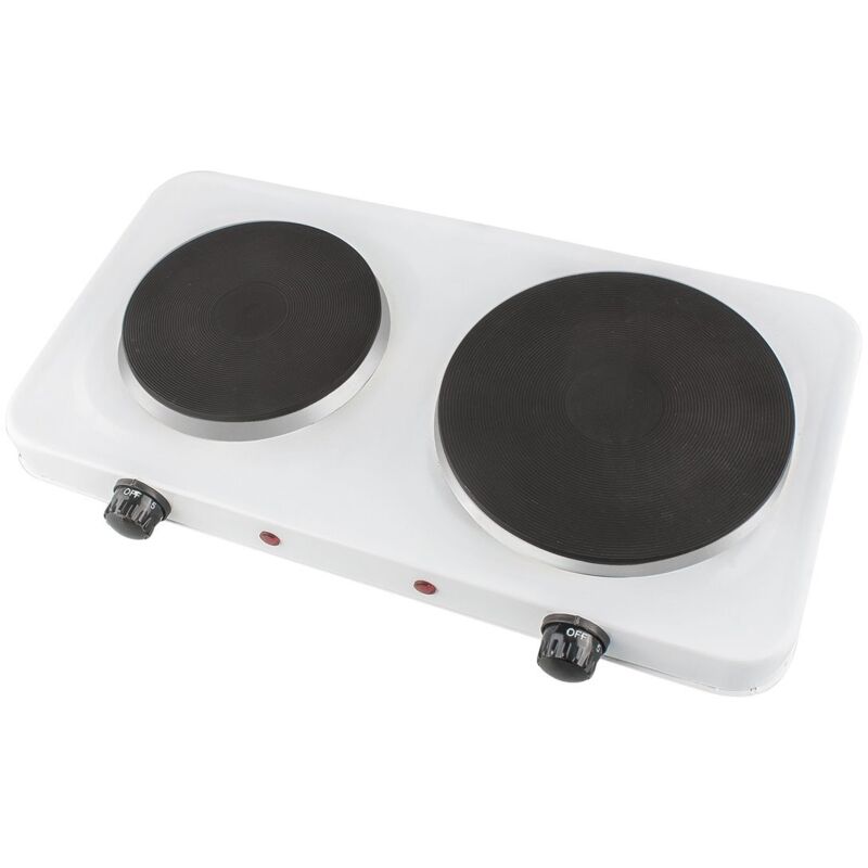 Weißer Elektroherd 2 Brenner 2500W Küken