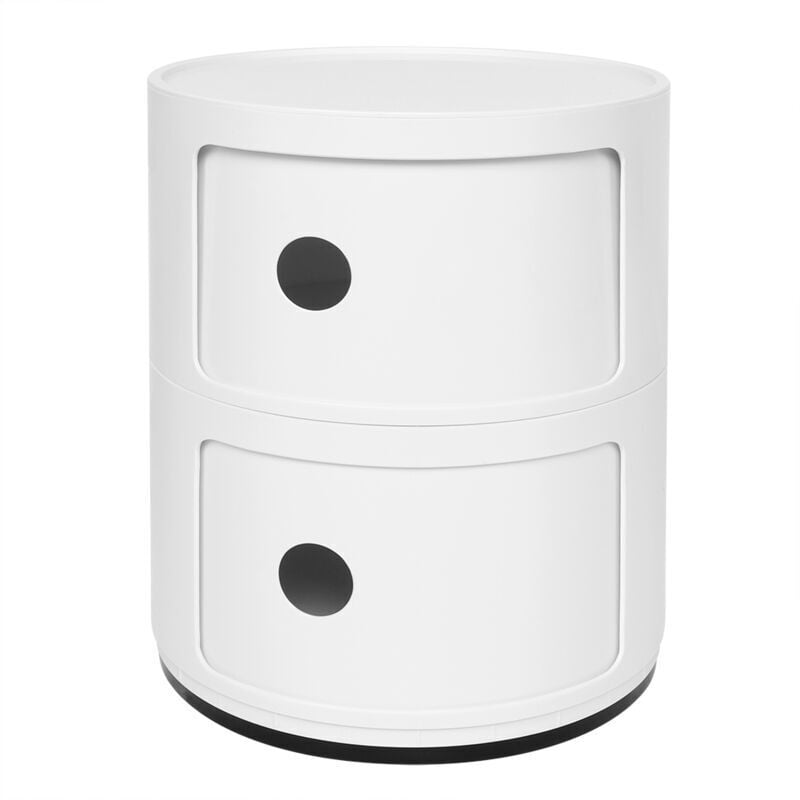 Weißer minimalistischer runder Nachttisch für Schlafzimmer - Mini-Wohnzimmer-Schlafzimmer-Moderner Nachttisch im nordischen Stil für kleine Räume mit