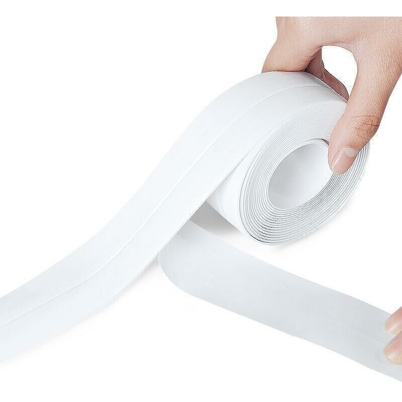 Odipie - Weißes Dichtungsband, Badezimmer, für Küche oder Badezimmer, selbstklebendes Anti-Schimmel- und Anti-Leck-Band, geeignet für viele
