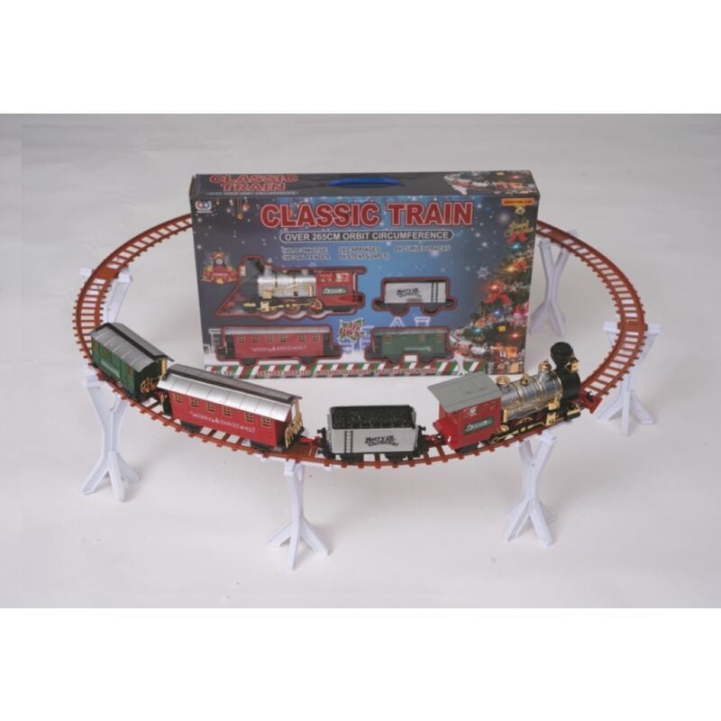 Weihnachtliche Eisenbahn mit Lichtern und Musik