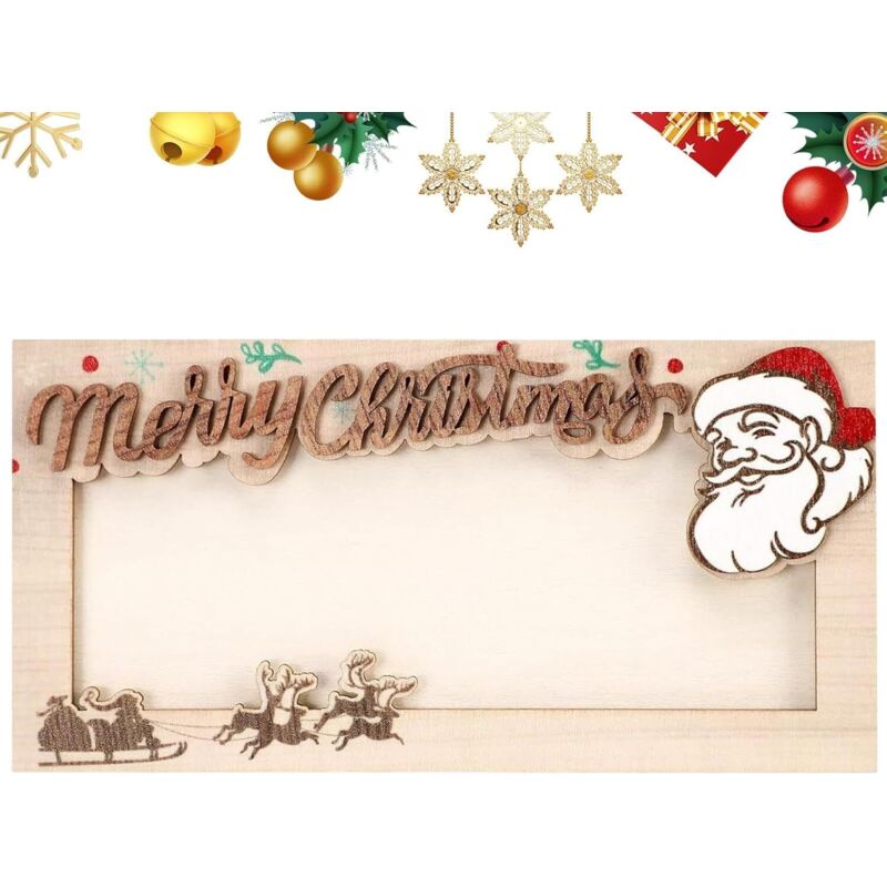 Weihnachtliches Portemonnaie, lustige Weihnachtskarten Hölzernes Portemonnaie für Freunde, Familie und Feiertage