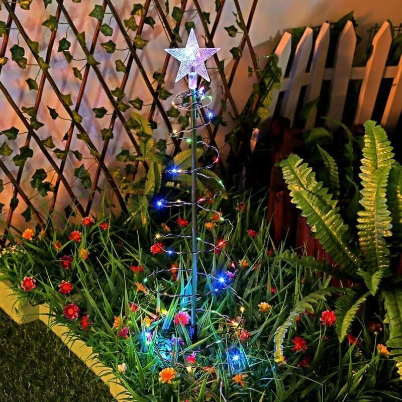Weihnachtsbaum-Lichtgirlande, Outdoor-Solar-Weihnachtsdekoration, Tanne, spiralförmiger Weihnachtsbaum, Outdoor-Solarlicht, Garten,