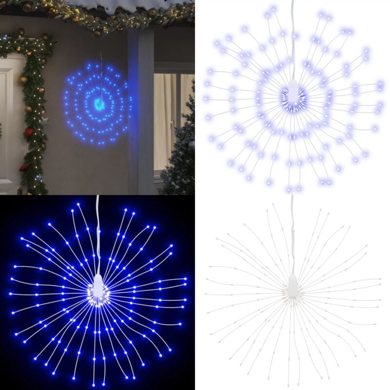 Vidaxl - Weihnachtsbeleuchtung Feuerwerk 140 LEDs Blau 17 cm - Weihnachtsdekoration - LED-Lichtringe - Weihnachtslichter - Feiertagsschmuck