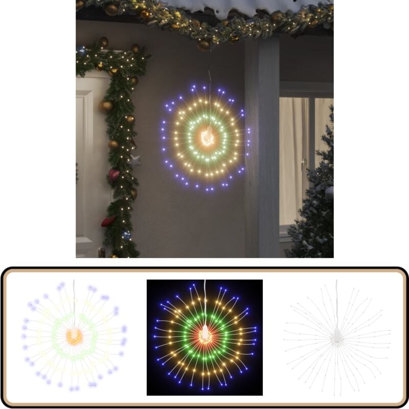 Weihnachtsbeleuchtung Feuerwerk 140 LEDs Mehrfarbig 17 cm - Weihnachtsdekoration - LED-Lichterketten - Feuerwerksbeleuchtung - Indoor-Dekoration