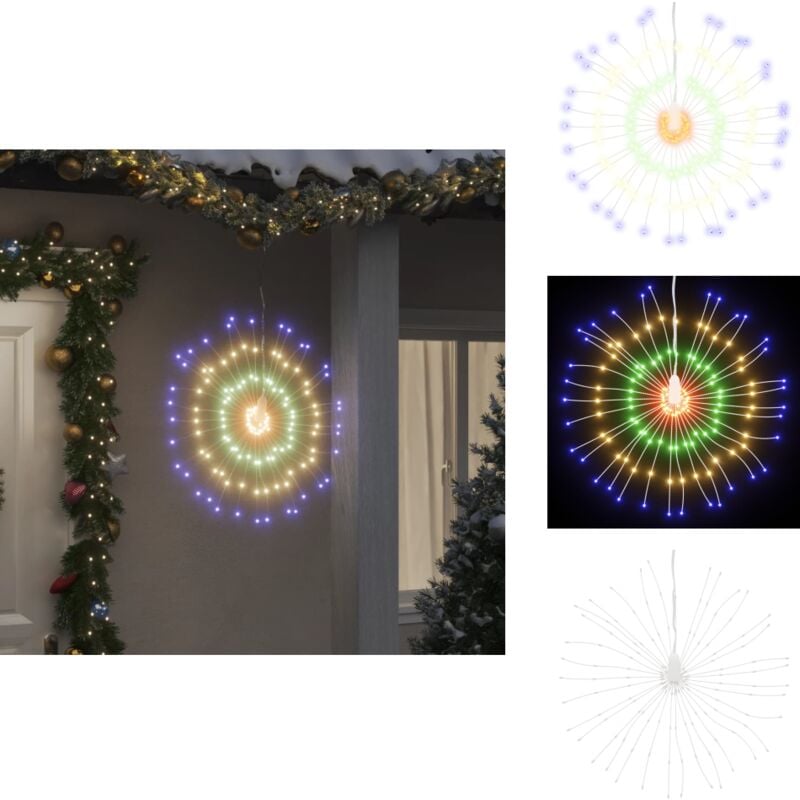 Weihnachtsbeleuchtung Feuerwerk 140 LEDs Mehrfarbig 17 cm - Weihnachtsdekoration - LED-Lichterketten - Feuerwerksbeleuchtung - Indoor-Dekoration