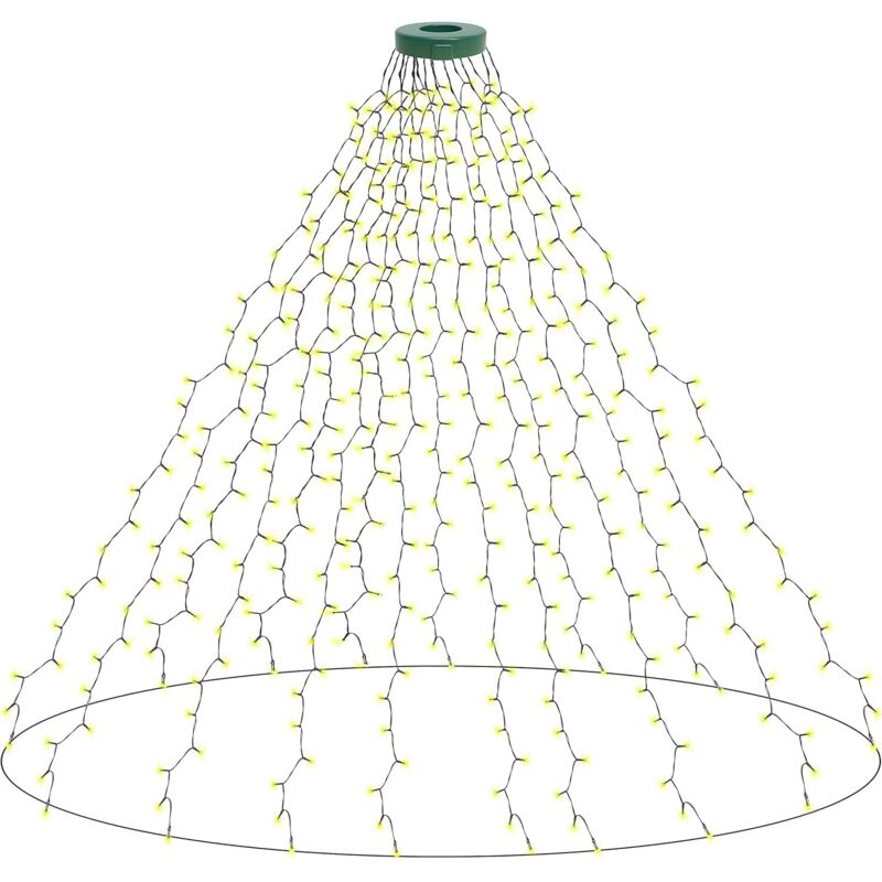 Weihnachtsbeleuchtung für Christbaum, Lichterkette Weihnachtsbaum, Lichterketten Christbaumbeleuchtung mit Ring, 2m 16 Girlande 400 LEDs Baumvorhang