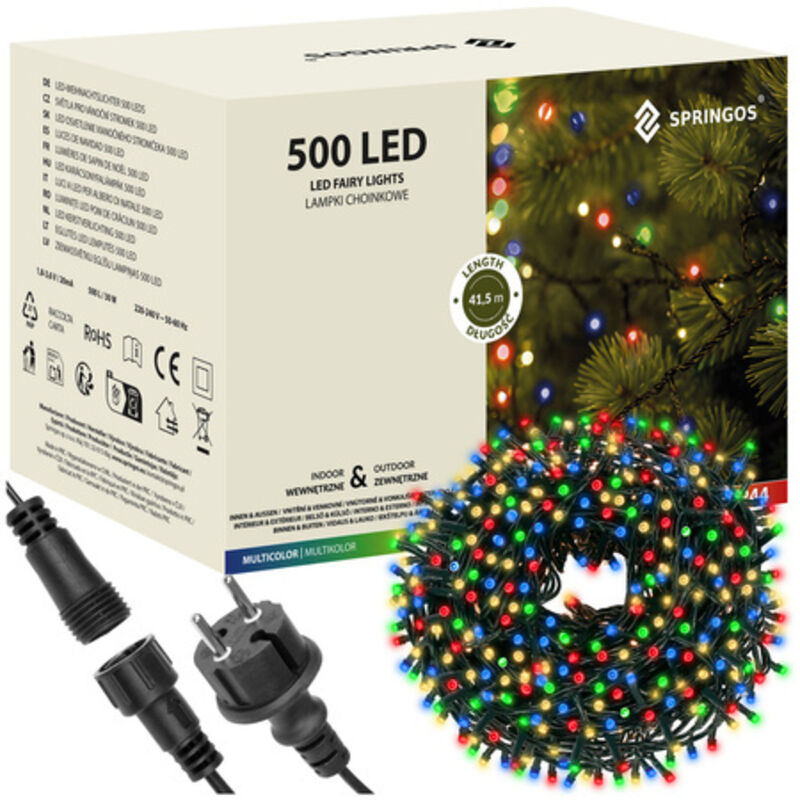 Weihnachtsbeleuchtung Lichterkette mit 500 LEDs 31,5 m buntes Licht