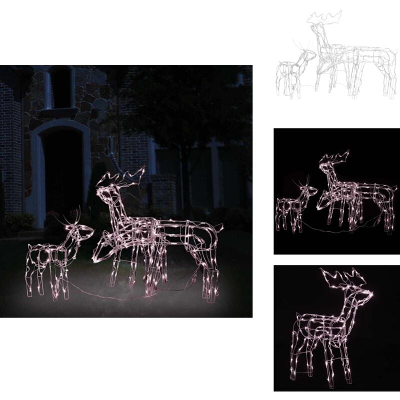 3-tlg. LED-Rentiere Set Weihnachtsdekoration 229 LEDs - Weihnachtsdekoration - Lichterkette - Outdoor Beleuchtung - Indoor Beleuchtung - LED Deko