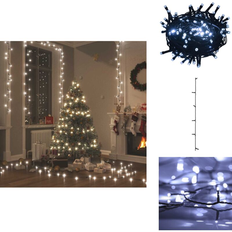 LED-Lichterkette mit 150 LEDs Kaltweiß 15 m pvc - Weihnachtsdeko - LED-Lichtring - Lichterkette - Festliche Beleuchtung - Dekorative Beleuchtung