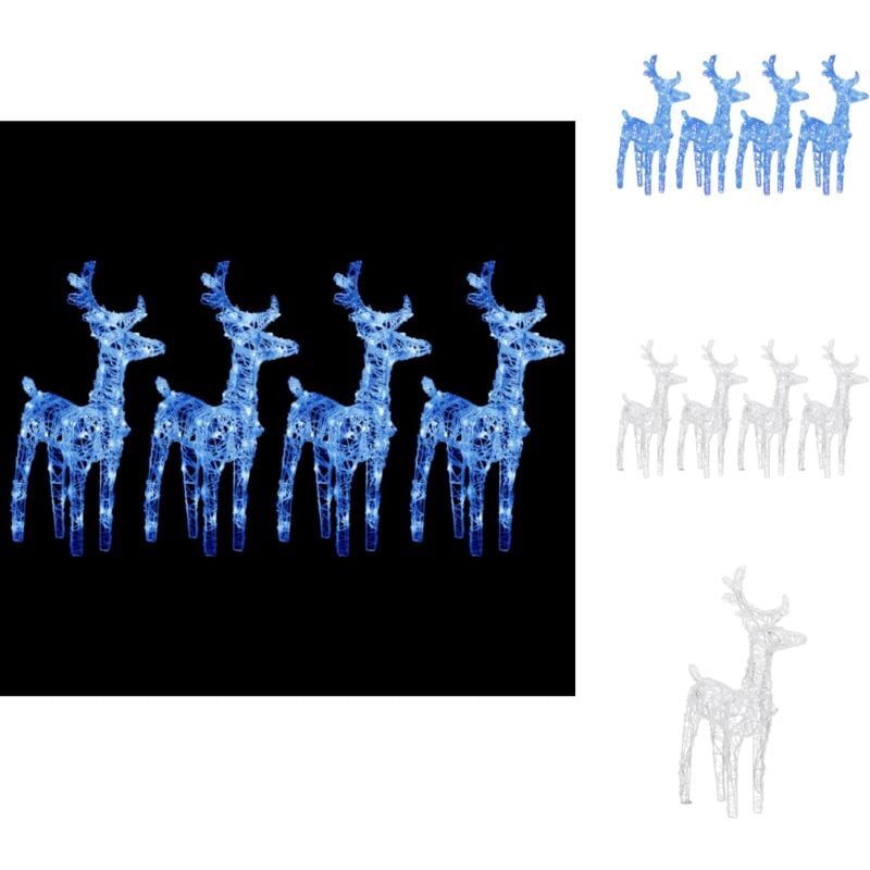 Weihnachtsbeleuchtung - Living LED-Rentiere 4 Stk. Blau 160 LEDs Acryl