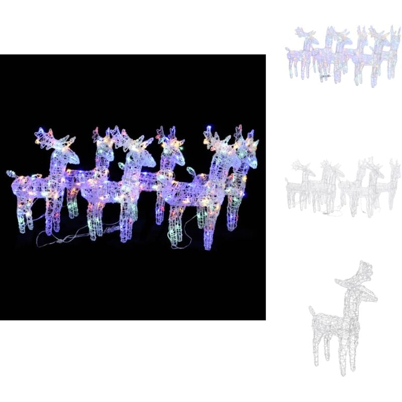 Weihnachtsbeleuchtung - Living LED-Rentiere 6 Stk. Mehrfarbig 240 LEDs Acryl