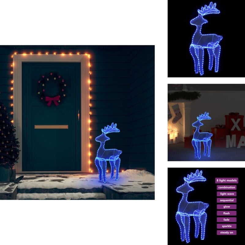Rentier Weihnachtsdekoration mit Mesh 306 LEDs 60x24x89 cm - Weihnachtsdeko - Rentierfigur - Outdoor Beleuchtung - Indoor Beleuchtung - led