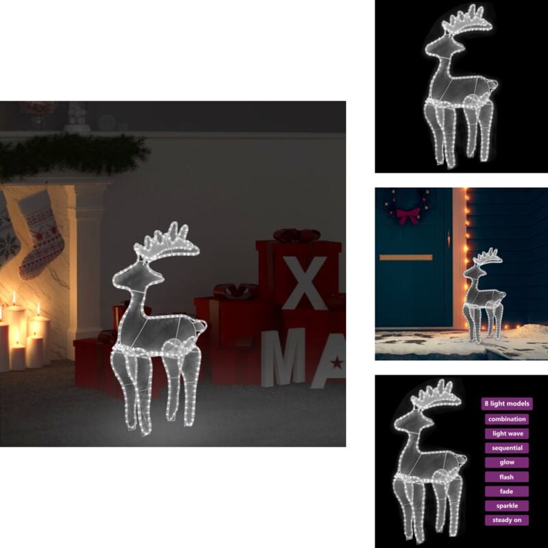 Rentier Weihnachtsdekoration mit Mesh 306 LEDs 60x24x89 cm - Weihnachtsdeko - Rentierfigur - Outdoor Beleuchtung - Indoor Beleuchtung - led