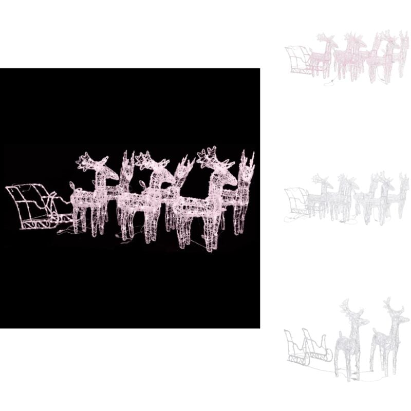 Rentiere Schlitten Weihnachtsdekoration 320 LEDs Acryl - Weihnachtsdekoration - LED-Dekoration - Outdoor-Dekoration - Winterdekoration - Rentierfigur